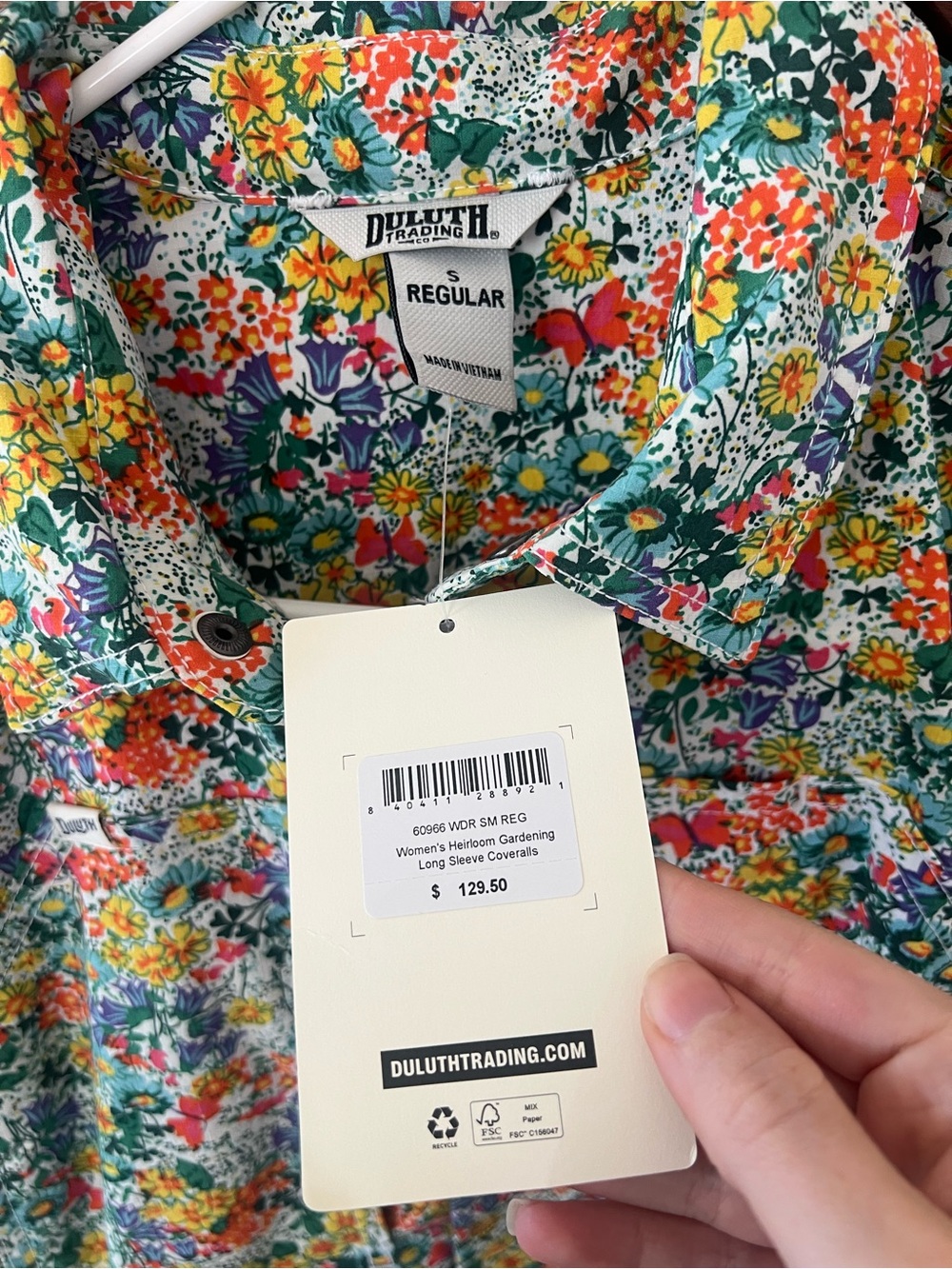Duluth Trading CoHeirloom Gardening Coveralls in Floral Multicolor S NWT - Picture 4 of 6